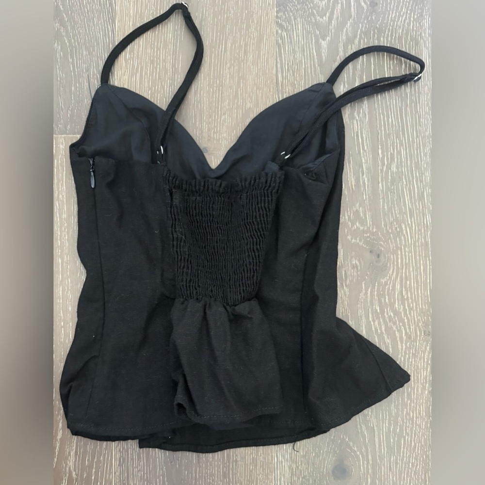 NWOT - Zara Linen Pleated Peplum Tank - Size XS - Picture 4 of 5